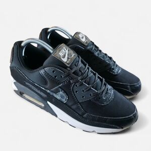 Nike Air Max Women’s Athletic Shoes in Black and White with Sparkle Swoosh